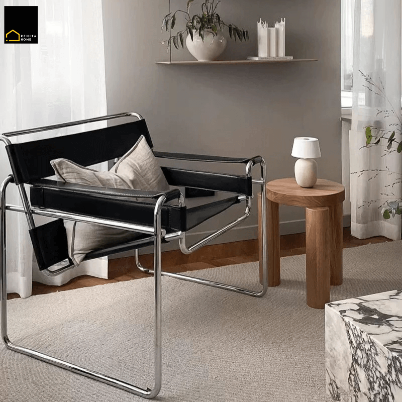 เก้าอี้อเนกประสงค์ RENITA HOME รุ่น KEVIN CHAIR สีดำโครงเหล็ก เบาะหนัง PU